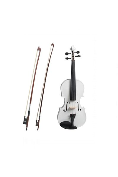 Depox Classical Wooden Violin, Size 4/4, White, Case Included Extra 1/2 Bow