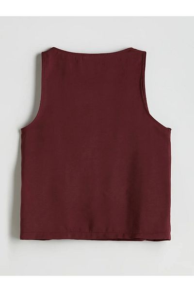 LC Waikiki Xside Burgundy Crew Neck Women's Blouse