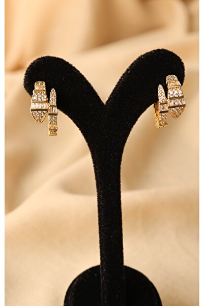 FİRST JEWELRY Yılan Figürlü Zirkon Taşlı Küpe