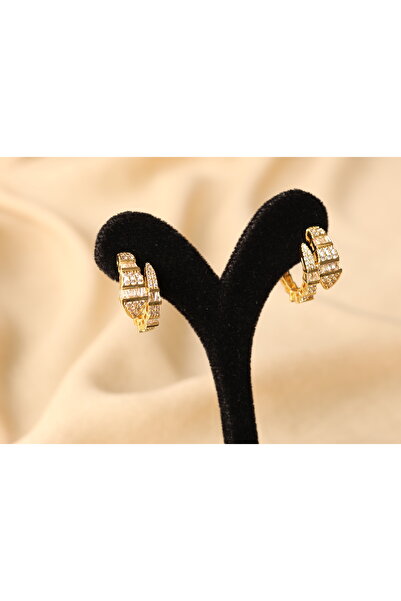 FİRST JEWELRY Yılan Figürlü Zirkon Taşlı Küpe