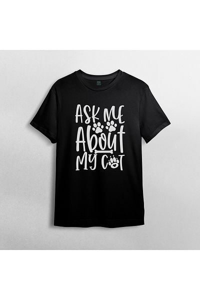 Pixxa Μπλουζάκι Unisex 100% Cotton Crew Neck που αγαπά τη γάτα