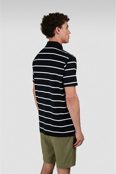 PAUL&SHARK Men's Regular Fit Striped Metallic Logo Polo 100% Cotton 25411