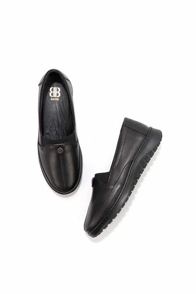 Bambi Black Genuine Leather Women's Casual Shoes K01331750003