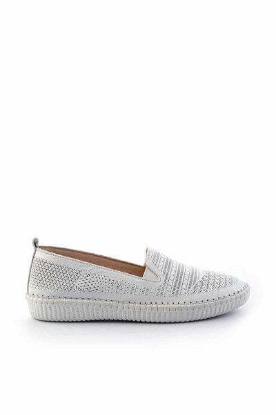Bambi White Leather Women's Ballerina Ballet K 01462025103