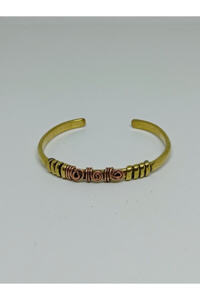 mama india alaçatı Gold Color Copper Detailed Modern Design Brass Handmade Ha...