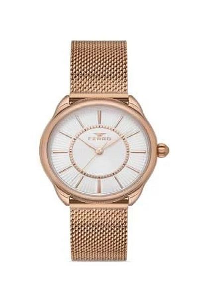 Tesbihane Ferro Rose Color Straw Cord Women's Wristwatch Th-f21152c-c