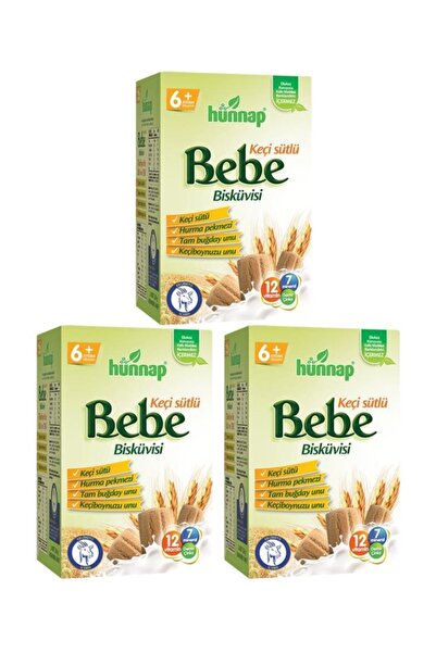 Hünnap Keçi Sütü Bebe Bisküvi 3'lü