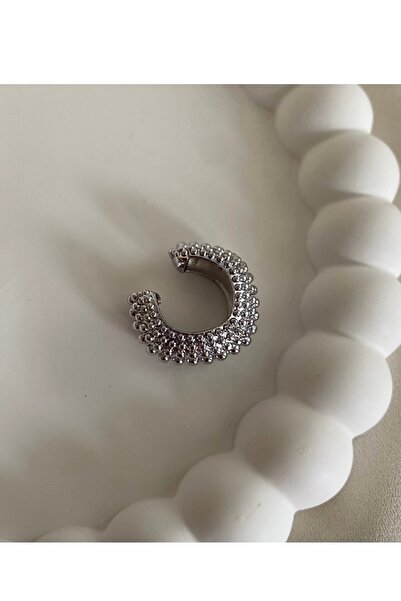 gaila design Krinkle Gümüş Rengi Earcuff Kıkırdak Küpe