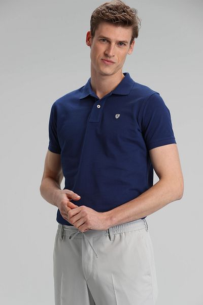 Lufian Ανδρικό αθλητικό μπλουζάκι πόλο Laon Light Navy Blue