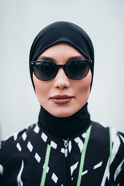MASSMİZO Black Women's Fully Covered Hijab Outer Bonnet