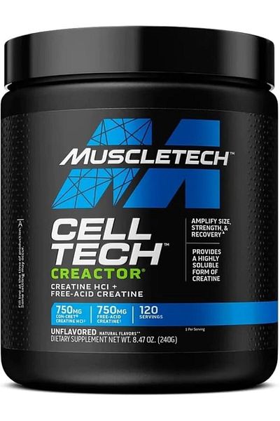 MUSCLETECH Creactor Creatine HCL Pre-Workout - Unflavored - 120 Servings