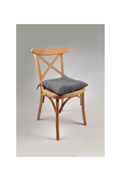TicaretJet 6' Li Takım Pofidik Kare Antrasit Sandalye Minderi 40x40cm