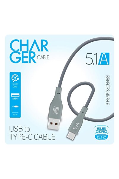 Subzero CL142 5.1A Type-C Hızlı Şarj Data Kablosu 1mt