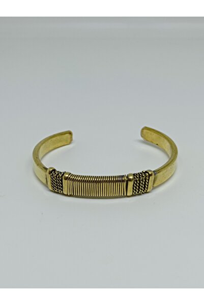 mama india alaçatı Gold Color Modern Design Handmade Brass Handcuff Bracelet ...