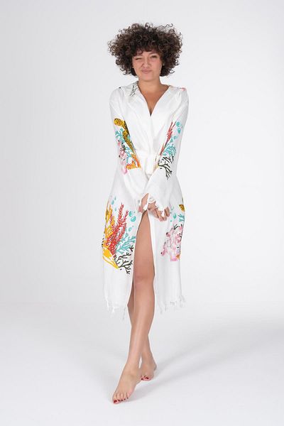 VAROL Bamboo Peshtemal and Dressing Gown Set - Μπουρνούζι με στάμπα