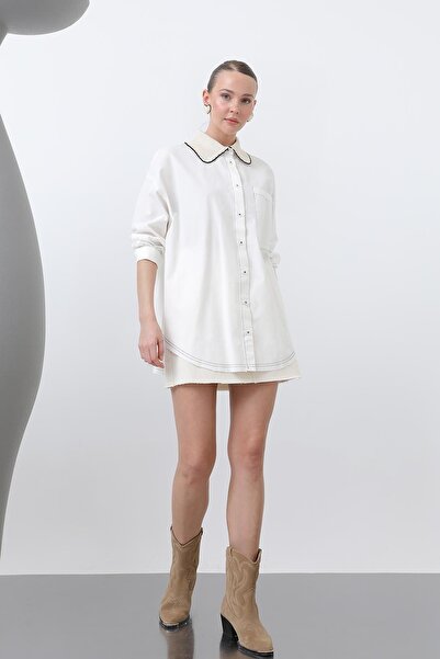 Soul Жіноча сорочка з в'язаним коміром - 32150gml - Екрю