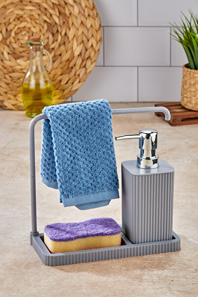 Homie ESTE- Askılı Mutfak Sıvı Sabunluk - Mutfak Bezi Askılı, Sünger Hazneli - Mutfak Lavabo Seti