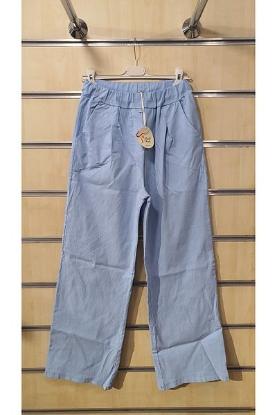 Park Moda Pantaloni italieni cu model simplu cu picioare late