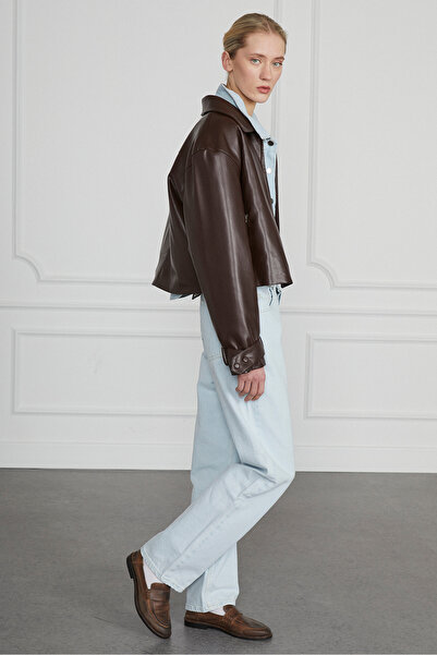 Beyyoglu Fermuar Cepli Deri Ceket