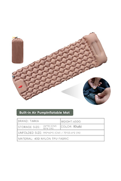 Choice سجادات تخييم قابلة للنفخ من TARKA بلون الكاكي مع وسادة، وسادة نوم سياح...