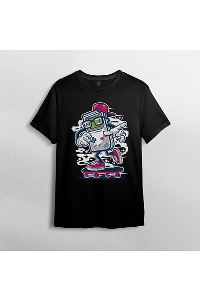 Pixxa Μπλουζάκι Retro Gamer Unisex Turndown γιακά 100% βαμβάκι