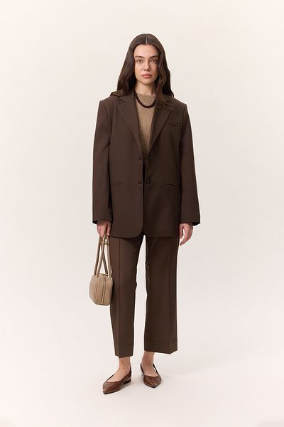 Manuka Brown Straight Cut Trousers