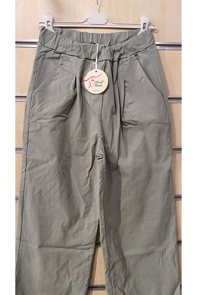 Park Moda Italian Trousers Plain Pattern Wide Leg