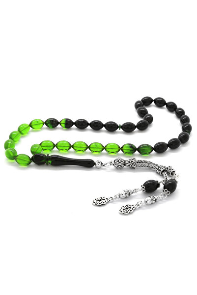 Tesbihane 925 проба срібла, подвійні китиці, різьблення у вигляді ячменю, змішані пастельні кольори, вогняний бурштин, чотки