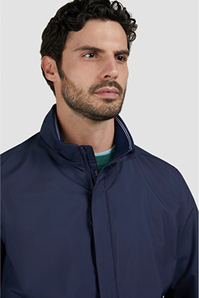 PAUL&SHARK Erkek Regular Fit Dik Yaka Fermuar Kapamalı Sırtı Yüzgeç Detaylı Lacivert Ceket 25412656-013