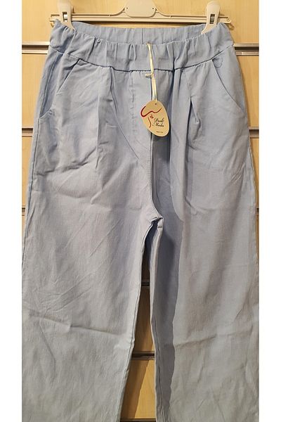 Park Moda Pantaloni italieni cu model simplu cu picioare late