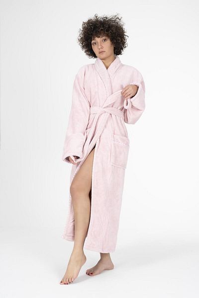 VAROL Bamboo Bathrobe - Ribbed Shawl Collar