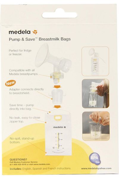 Medela Pump and Save Breast Milk Bags, 50 Count