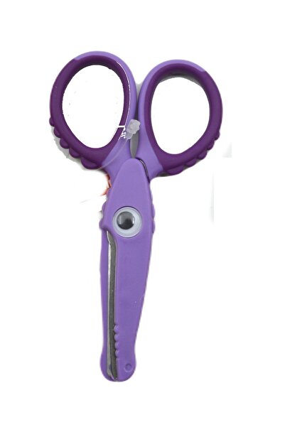 Mikro Öğrenci Makası Timsah Figürlü Ks_170 Pembe-Mor