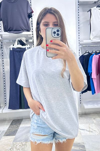 CİDDE Unisex Plain Basic Unprinted Daily Cotton Oversize T-Shirt - Women's Loose Cut Combed Cotton T-Shirt
