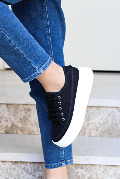 BeBeQ Store Guido Black Linen Women's Sports Shoes