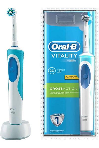 Oral-B Vitality Cross Action Electric Rechargeable Toothbrush White/Blue 5.2x11x24.2cm