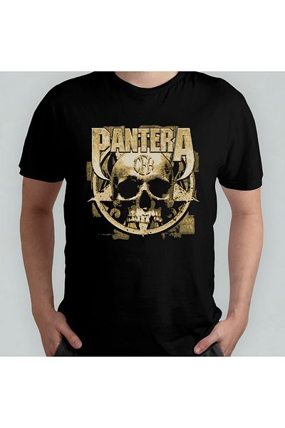 Pixxa 100% Cotton Pantera Unisex Crew Neck T-Shirt Model 1