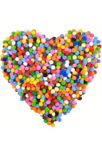 OZN AKSESUAR Colorful Pom Poms 3 cm 100 Pieces Diy, Event, Craft Materials.