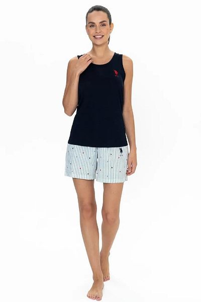 U.S. Polo Assn. U.S. Polo Assn. 20061 Set de pantaloni scurți sport cu bretele groase cu inimă în dungi