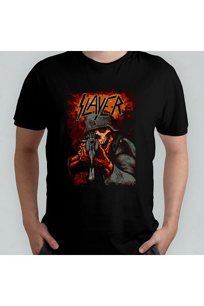 Pixxa Μπλουζάκι Unisex Slayer 100% βαμβακερό μεταλλικό γιακά Biker Model 2
