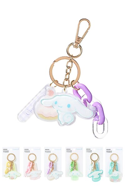 Miniso Sanrio Lisanslı Makaron Figürlü Akrilik Anahtarlık - Cinnamoroll
