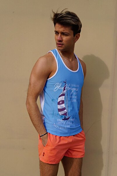 Miami Beach Dijital Baskılı Erkek Atlet