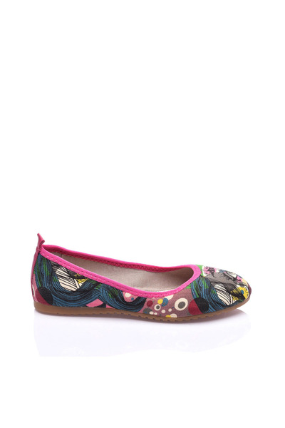 Foldy Printed Colorful Linen Foldable Women's Ballerinas
