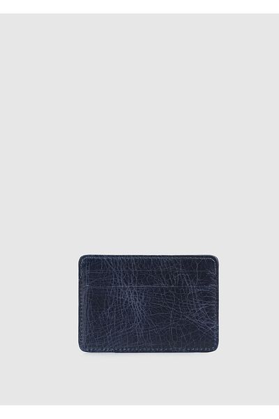 Provoq Provoq 300 Dark Blue Leather Card Holder - Crazy Model