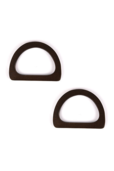 Prestij Boncuk D Μοντέλο Ξύλινη Λαβή Τσάντας 14 x 10 cm Bitter Brown