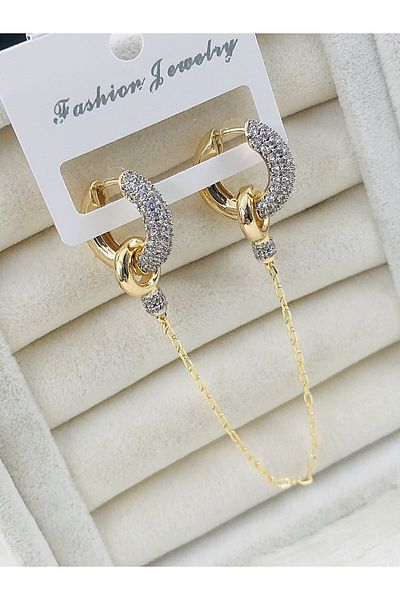 DS DİAMONDSHOP Zircon Stone Earrings - New Season Bykp- 202504667