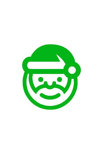 New Jargon Χαριτωμένο αυτοκόλλητο Προτομή με Emoji Άγιου Βασίλη 44x50cm Πράσινο Χριστουγεννιάτικο Στολίδι