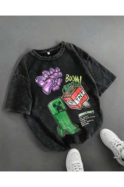 Touz Moda Vintage μπλουζάκι με στάμπα Creeper που πλένεται