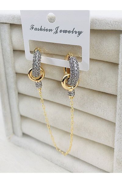 DS DİAMONDSHOP Zircon Stone Earrings - New Season Bykp- 202504667