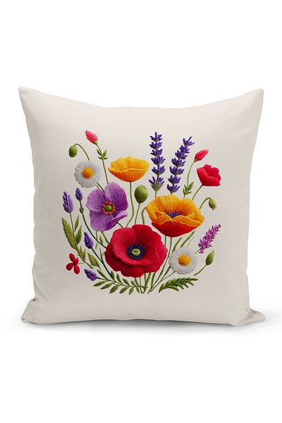 Bertille Home Flower Spring Series Double Sided Digital Printed Throw Pillow Cover (Spring)